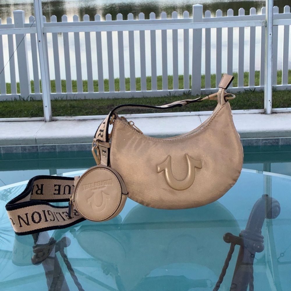 True Religion tan cross body bag